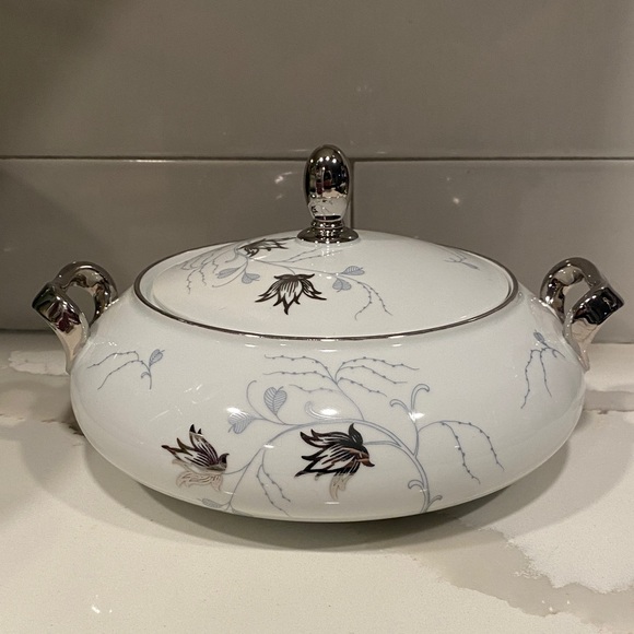 Other - Vintage Baronet China Silver Arbor Covered Vegetable Dish Bavaria Germany